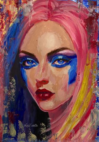 Pintura Original Valentinarte Mujer Guapa