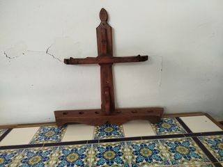 Botellero Cruz Madera Maciza Artesano