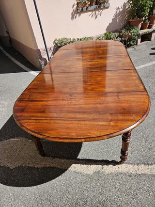 Antico tavolo da pranzo allungabile in legno 1880