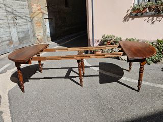Antico tavolo da pranzo allungabile in legno 1880