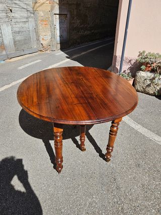 Antico tavolo da pranzo allungabile in legno 1880