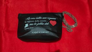 Borsetta Alviero Rodriguez nera con catena