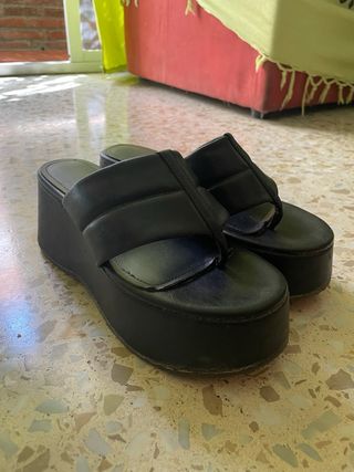 Sandalias de plataforma negras talla 37