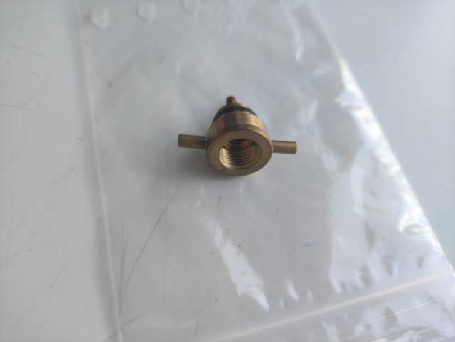 adaptador de botella flagas verde a hornillo azul