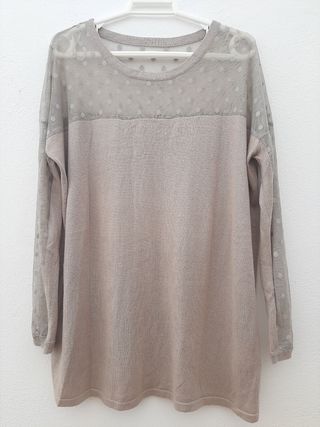 Jersey Pull&Bear Beige con Transparencias
