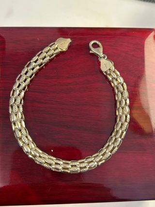 Pulsera plata eslabonada 