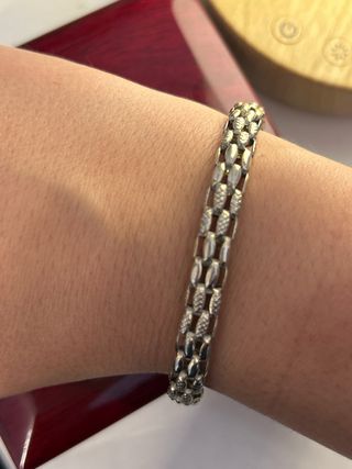 Pulsera plata eslabonada 