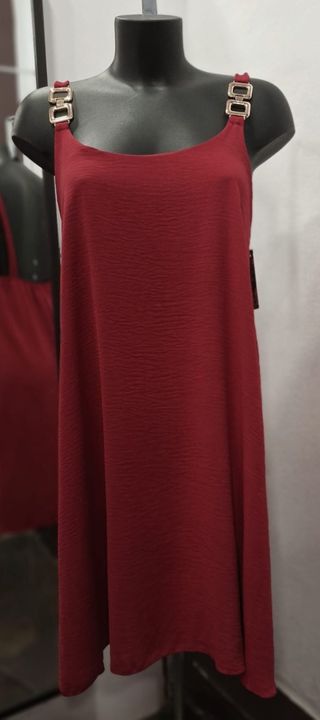 Vestido corto de viscosa rojo