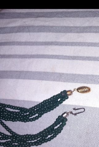 Collana vintage giada verde scuro