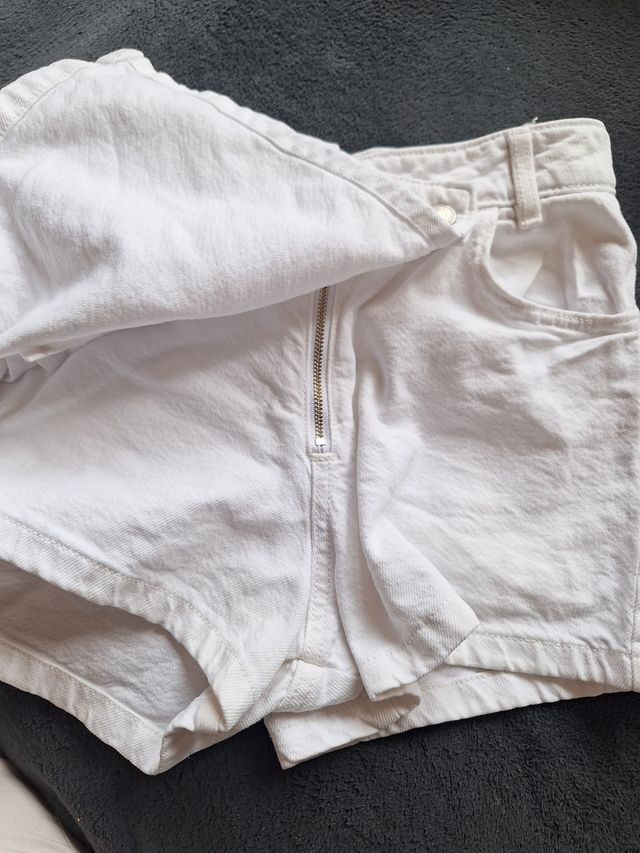 Falda pantalón vaquera blanca Zara Kids 13-14