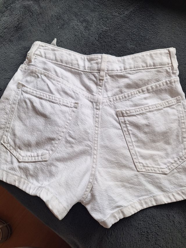 Falda pantalón vaquera blanca Zara Kids 13-14