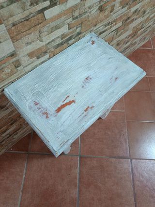 Mesa auxiliar de madera blanca Rebajada