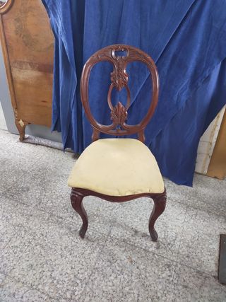  Juego de 6 Sillas de salón talladas a mano