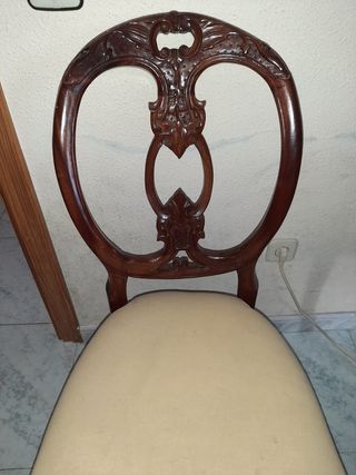  Juego de 6 Sillas de salón talladas a mano