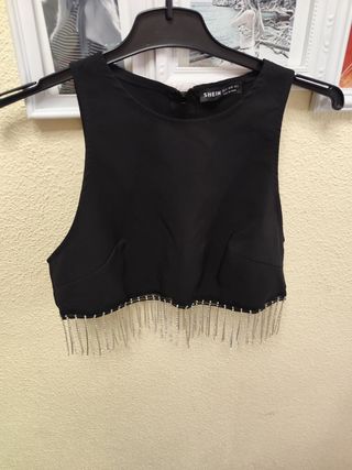 Top SHEIN negro con brillos
