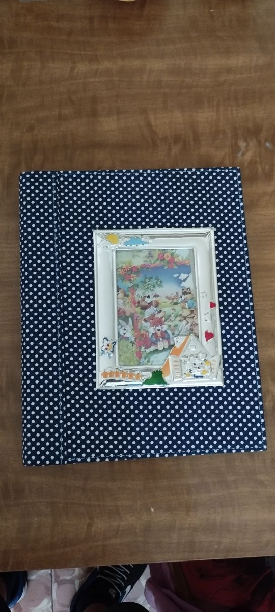 Libro de fotos recuerdo bautizo con plata.