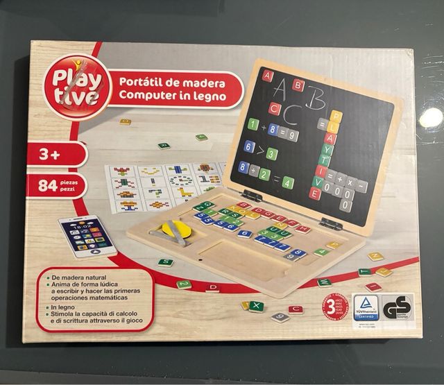 Computer educativo legno lettere numeri