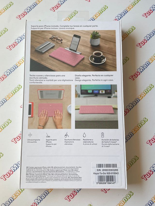 Teclado Logitech Keys-To-Go Rosa