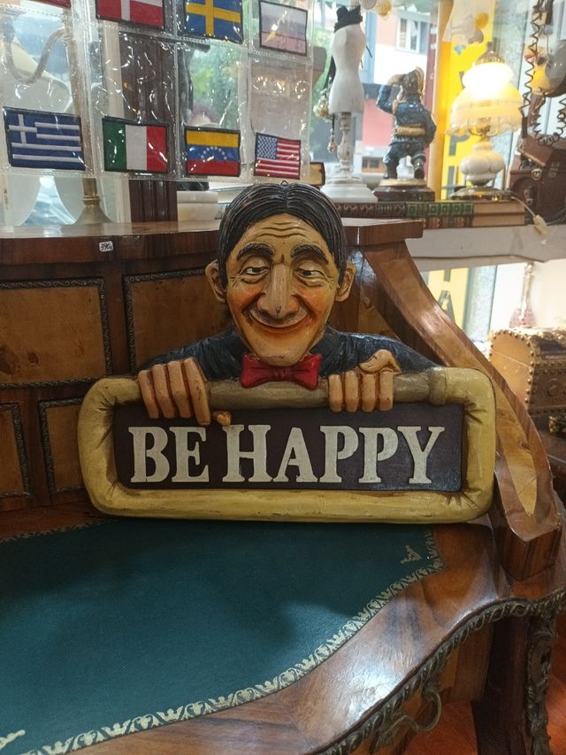 Cartel BE HAPPY Decorativo largo 40 x 32 de alto