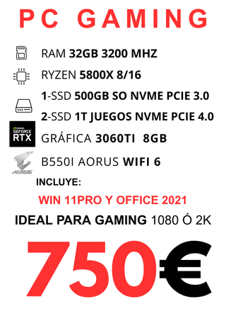 NVIDIA RTX 3060 Ti Tarjeta Gráfica