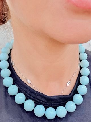 Collar Turquesas  Broche Oro