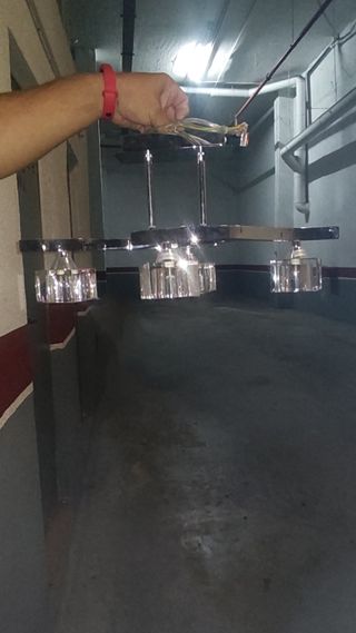 Lámpara de techo 3 focos cristal