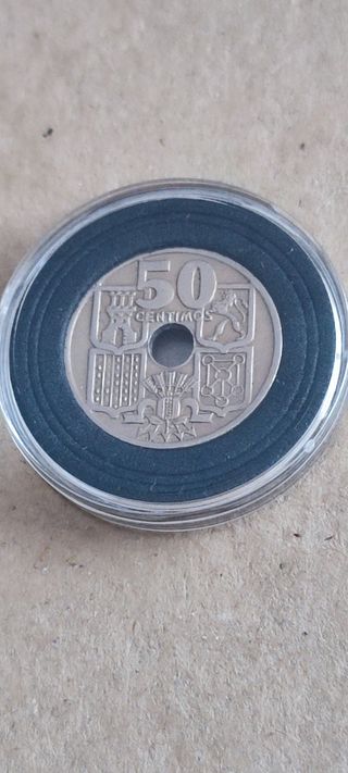 Moneda 50 Céntimos 1949
Error flechas invertidas 