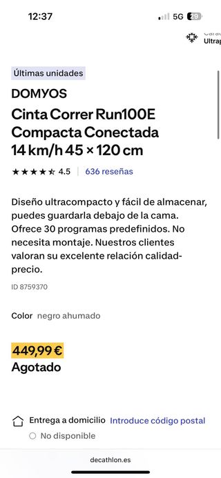 Cinta de correr Domyos RUN100