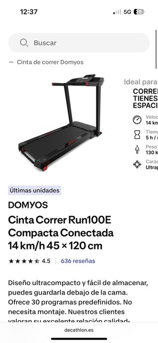 Cinta de correr Domyos RUN100