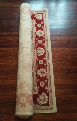 Alfombra Oriental Clásica Beige y Roja