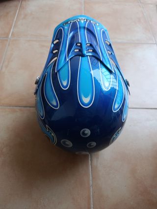 Casco G-MAC Azul Llamas Talla L Infantil