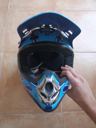 Casco G-MAC Azul Llamas Talla L Infantil