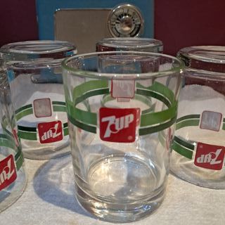 Set 7 Bicchieri Seven Up Vintage
