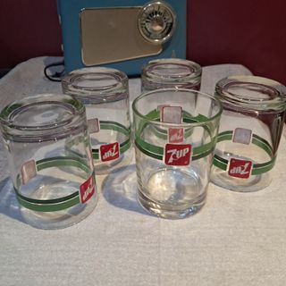 Set 7 Bicchieri Seven Up Vintage