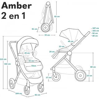 Silla de paseo multifuncional Amber 2 en 1