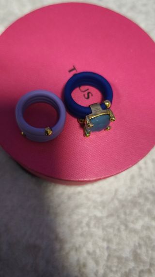 Pack 2 Anillos Tous Azul y Lila