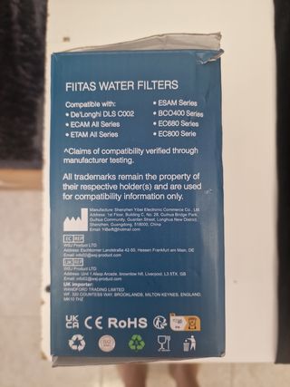 Filtros de agua Fiitas FTS002 para cafetera