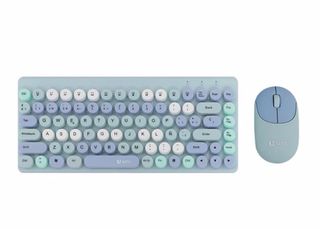 Teclado y Ratón Inalámbrico Unico color azul 