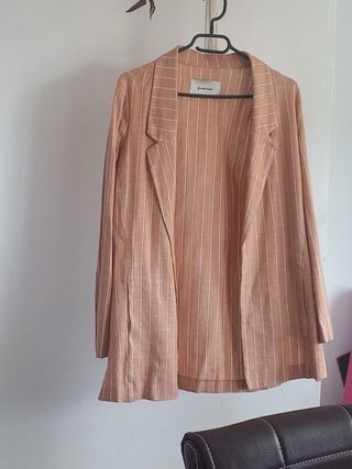 Blazer Stradivarius Rayas Beige Talla XS