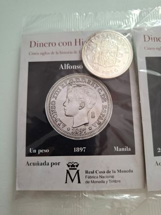 3 Monedas Colección Dinero con Historia,de F.N.T.