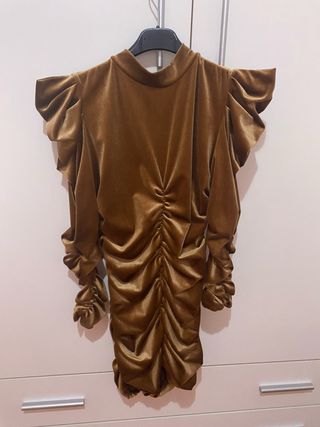 Vestido Marron Terciopelo