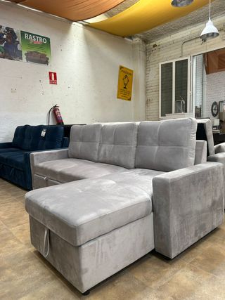 Sofá Cama Gris Claro - Chaiselongue Nuevo