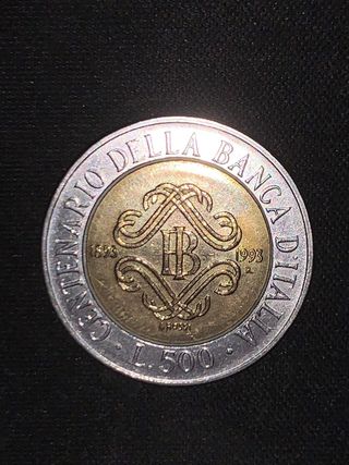 500 Lire Centenario Banca d'Italia 1993
