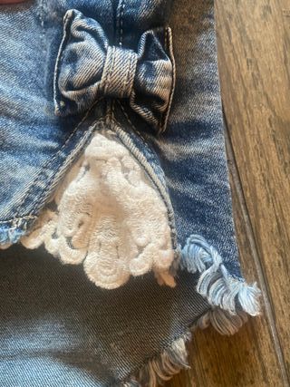 Shorts Vaqueros Desgastados con Encaje