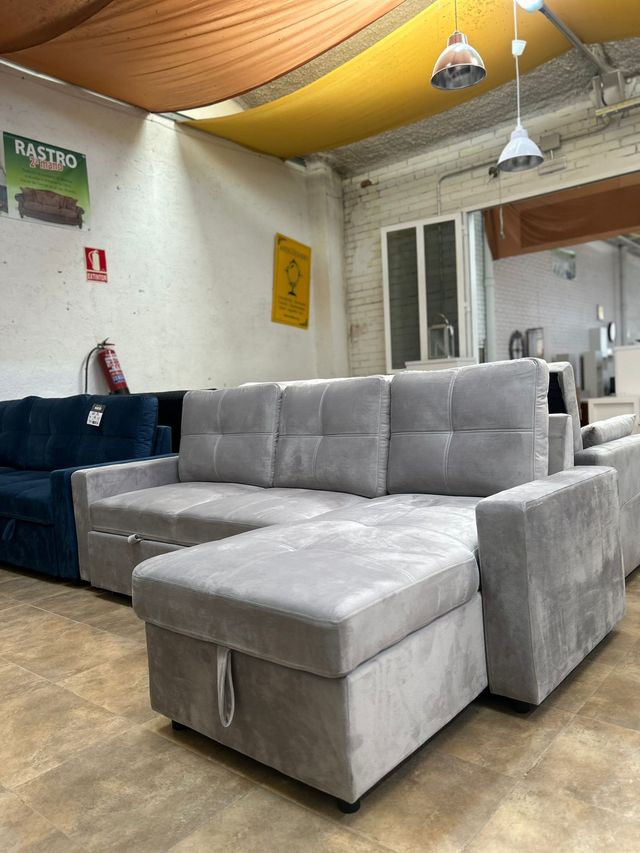 Divano letto grigio chiaro - Chaiselongue New