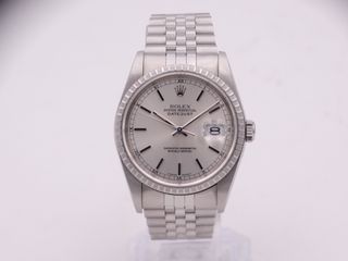 ROLEX Datejust 16220 Silver 36mm CAJA & PAPELES