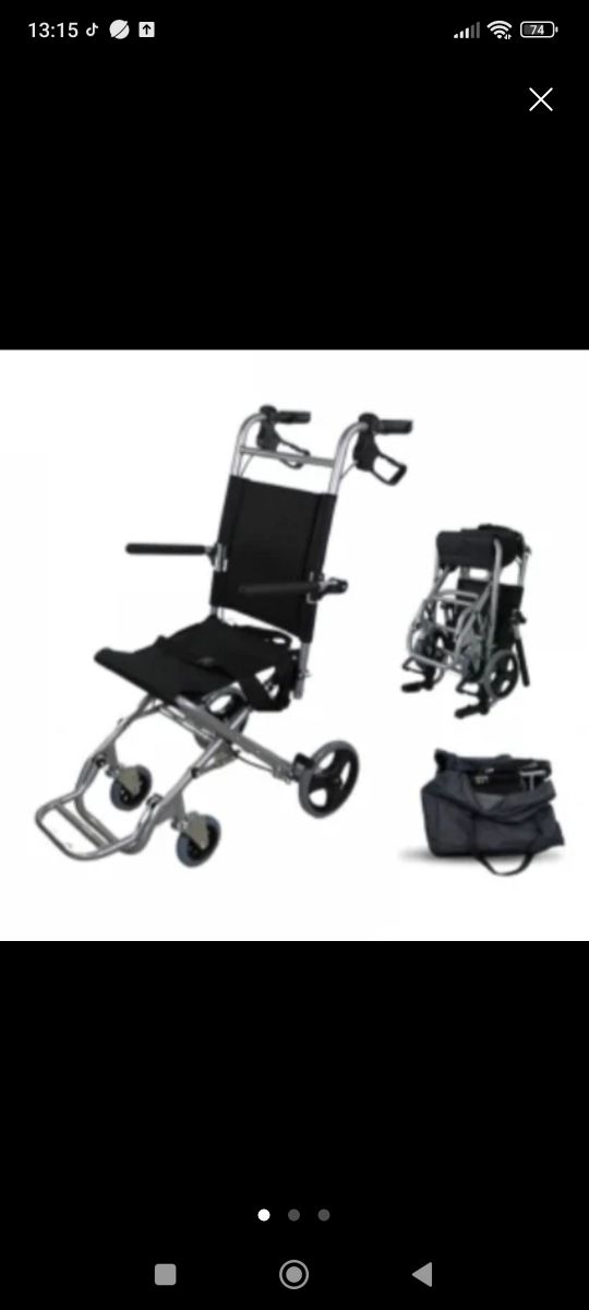 Silla de ruedas plegable ligera sirve de andador