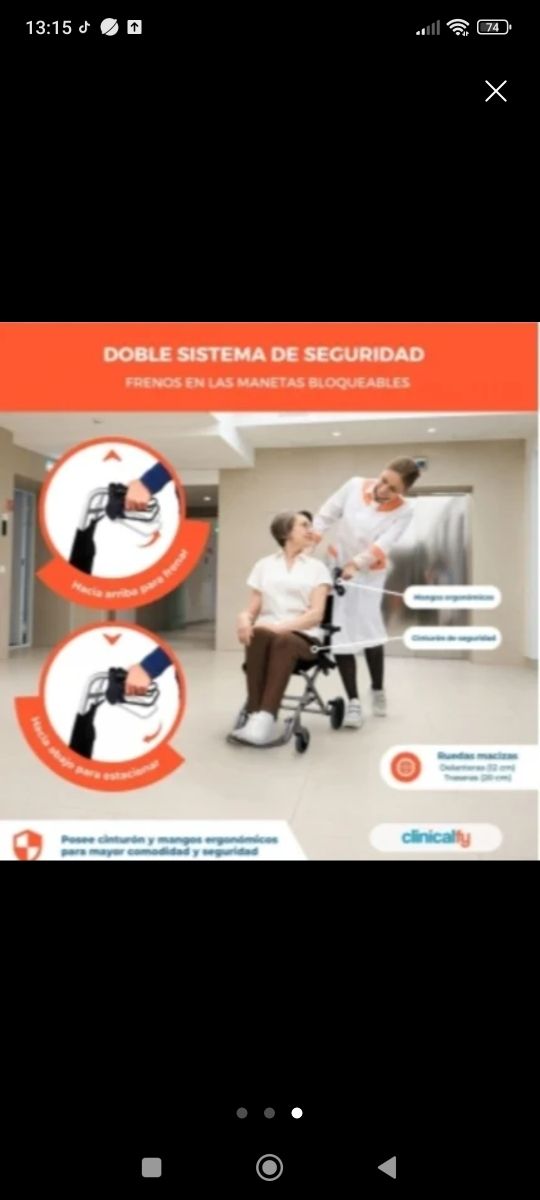 Silla de ruedas plegable ligera sirve de andador