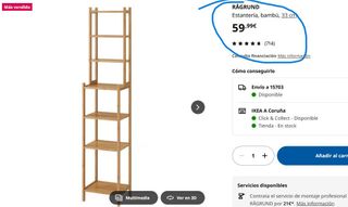 Estantería Bambú IKEA Ragrund
