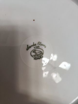 Vajilla Antigua Santa Clara Flores y Oro